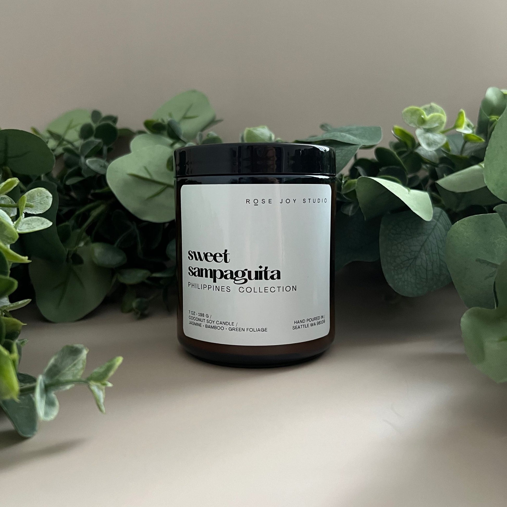 7 oz Asian Candle Sweet Sampaguita Non-Toxic Coconut Soy Candle from the Philippines Candle Collection