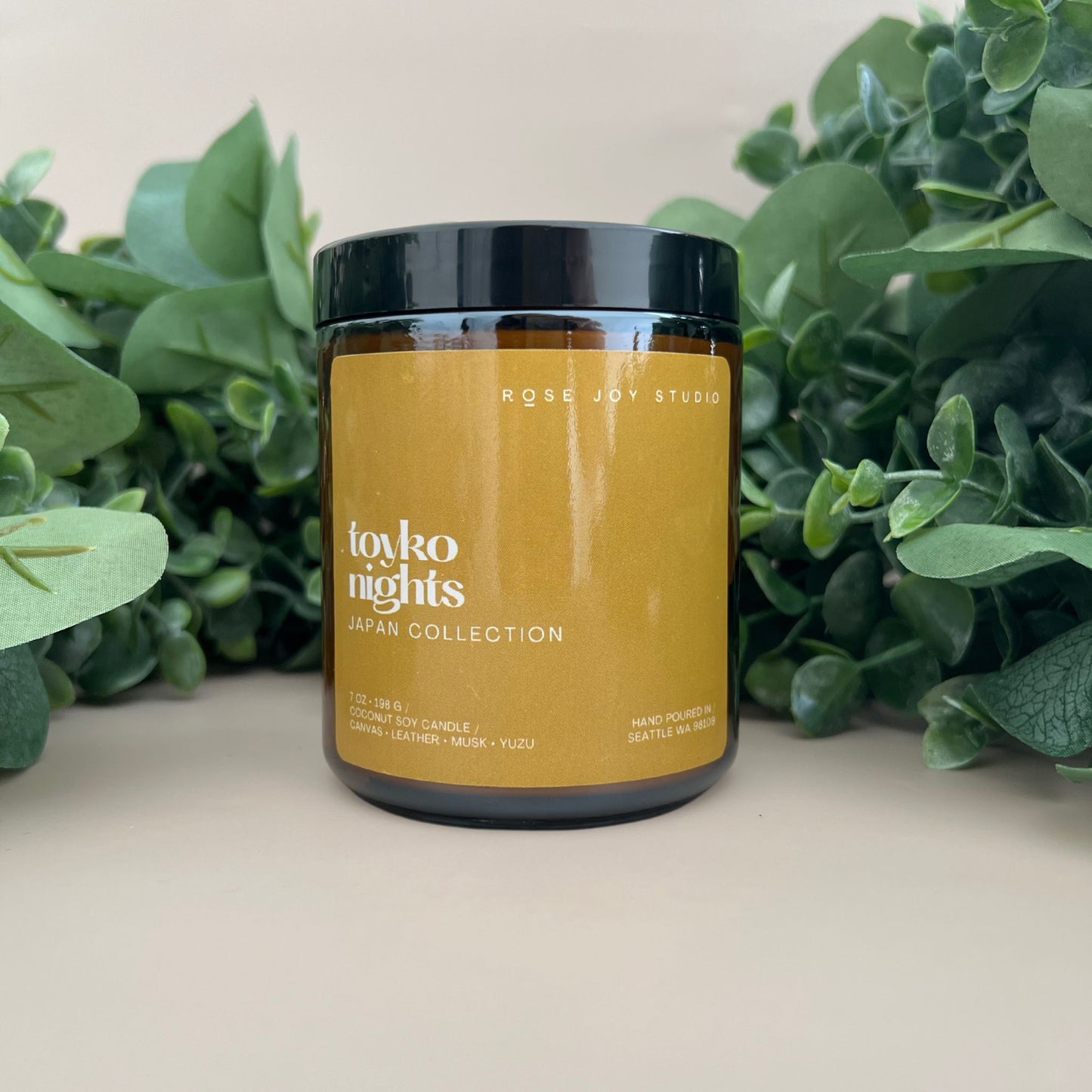 7 oz Asian Candle Tokyo Nights Non-Toxic Coconut Soy Candle from the Japan Candle Collection